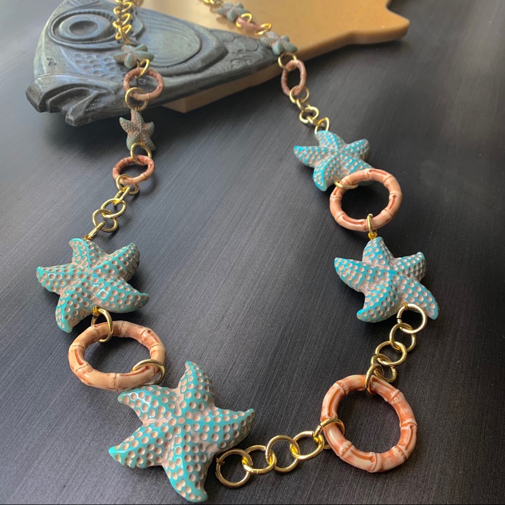 Starfish Summer Statement Necklace Adjustable - image 6